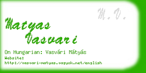 matyas vasvari business card